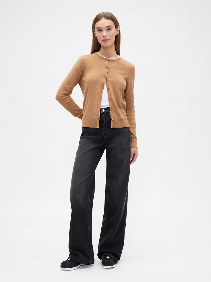 Image number 1 showing, High Rise Wide-Leg Sweatpant Jeans