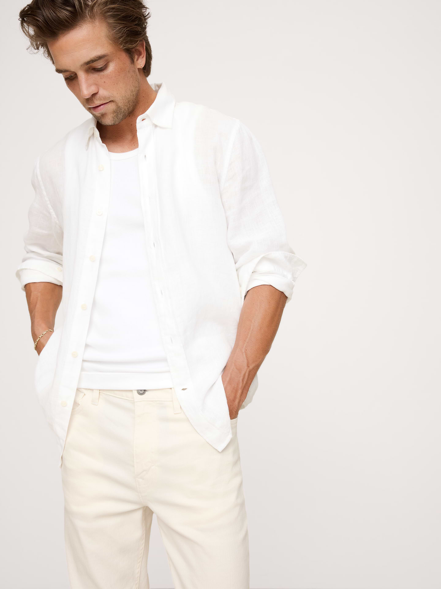 Image number 3 showing, Slim Linen-Cotton Traveler Pant