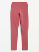 Image number 1 showing, High-Waisted Full-Length Fleece Leggings for Girls