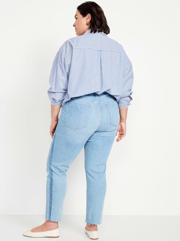 High-Waisted OG Straight Cut-Off Ankle Jeans