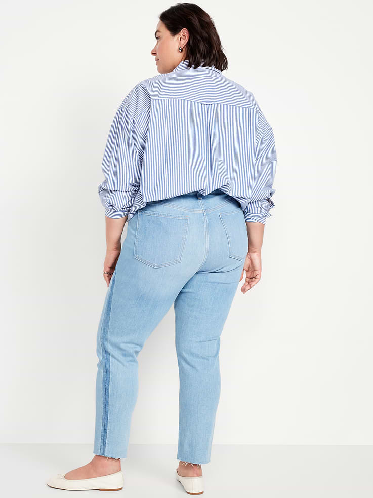 Image number 8 showing, High-Waisted OG Straight Cut-Off Ankle Jeans