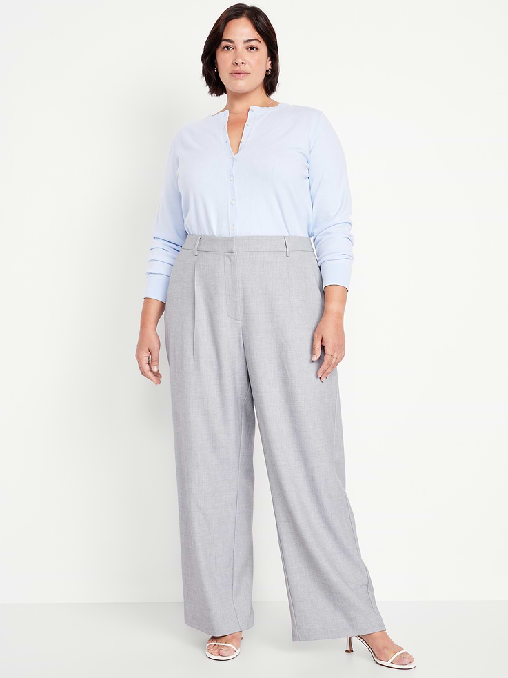 Image number 9 showing, Extra High-Waisted Taylor Wide-Leg Trouser Pants