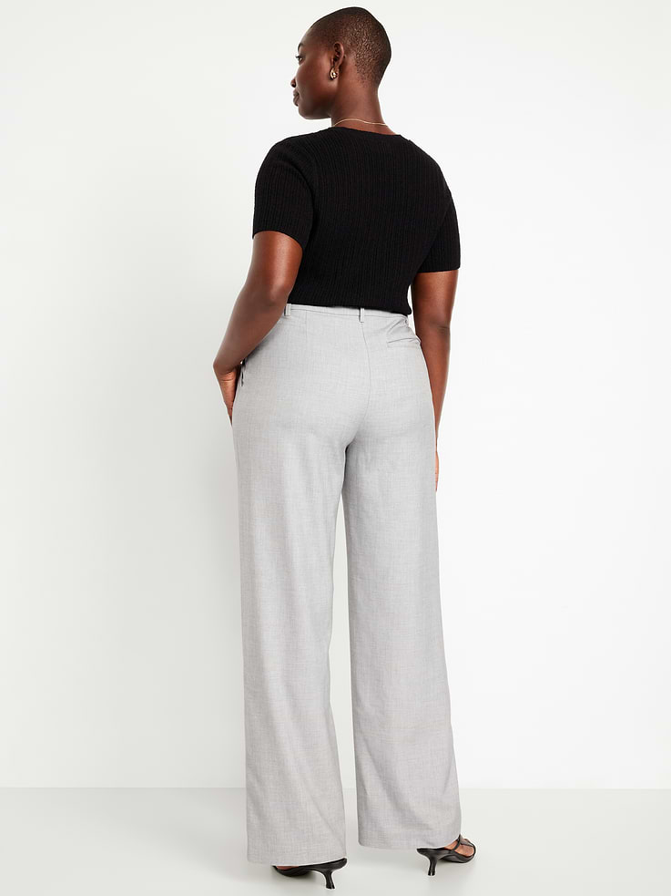 Image number 8 showing, Extra High-Waisted Taylor Wide-Leg Trouser Pants