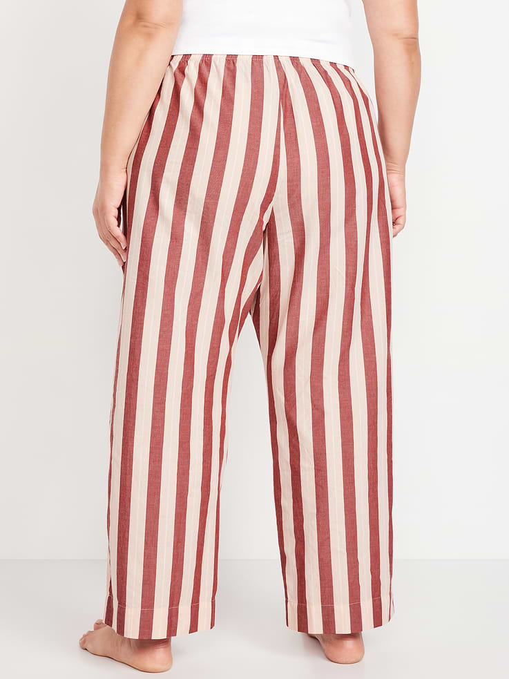 Image number 8 showing, High-Waisted Poplin Pajama Pant