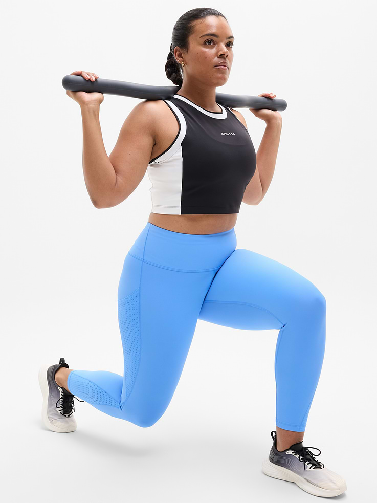 Image 6 of 7, Interval Stash High Rise Perforated 7/8 Legging