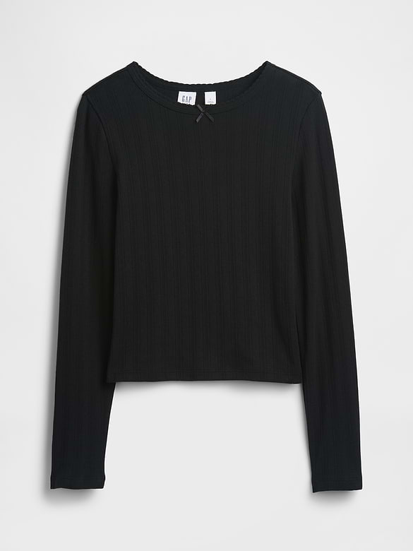 Kids Ribbed Pointelle T-Shirt