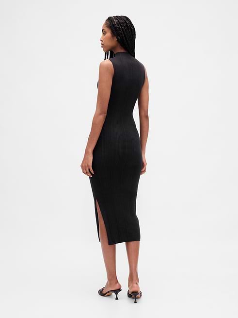 odd muse black dress Zip Detail Midi — Midi Dresses she would be it Color:Turtledove above the knee dresses Blue, White, & Black