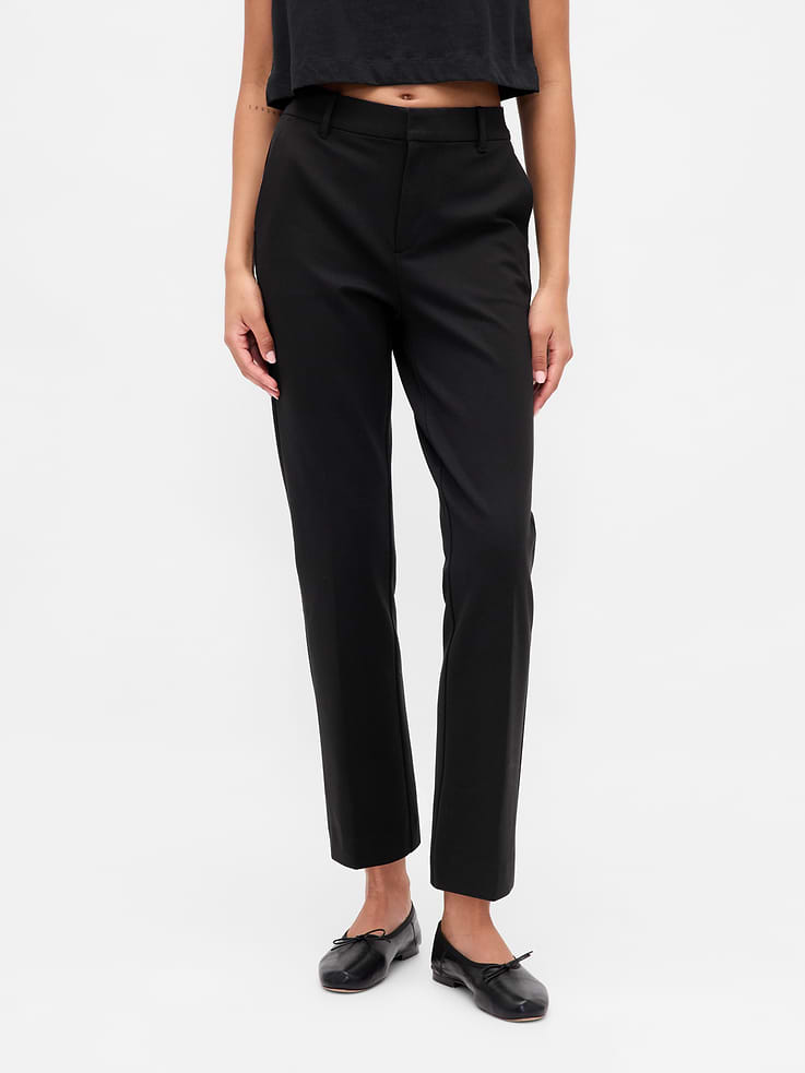 Image number 2 showing, High Rise Double Knit Slim Crop Pants