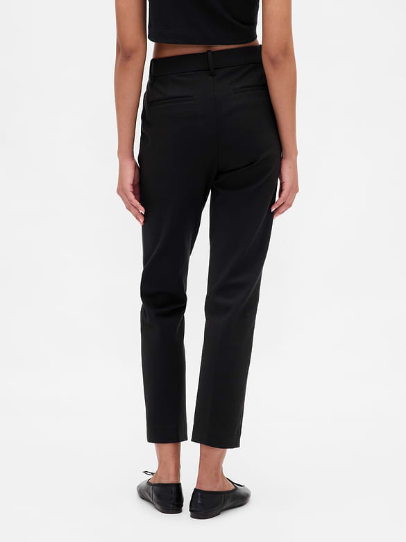 High Rise Double Knit Slim Crop Pants