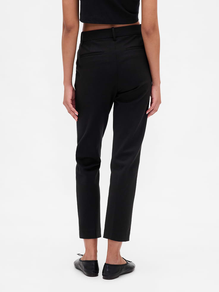 Image number 4 showing, High Rise Double Knit Slim Crop Pants