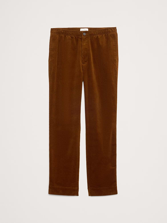 Straight Stretch-Corduroy Pull-On Pant