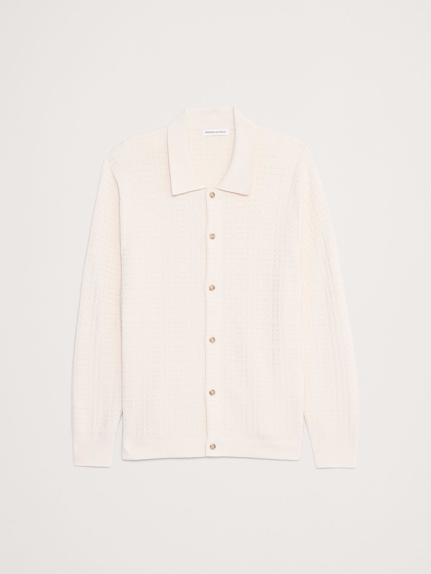 Image number 4 showing, Plaid Texture Cotton Polo Cardigan