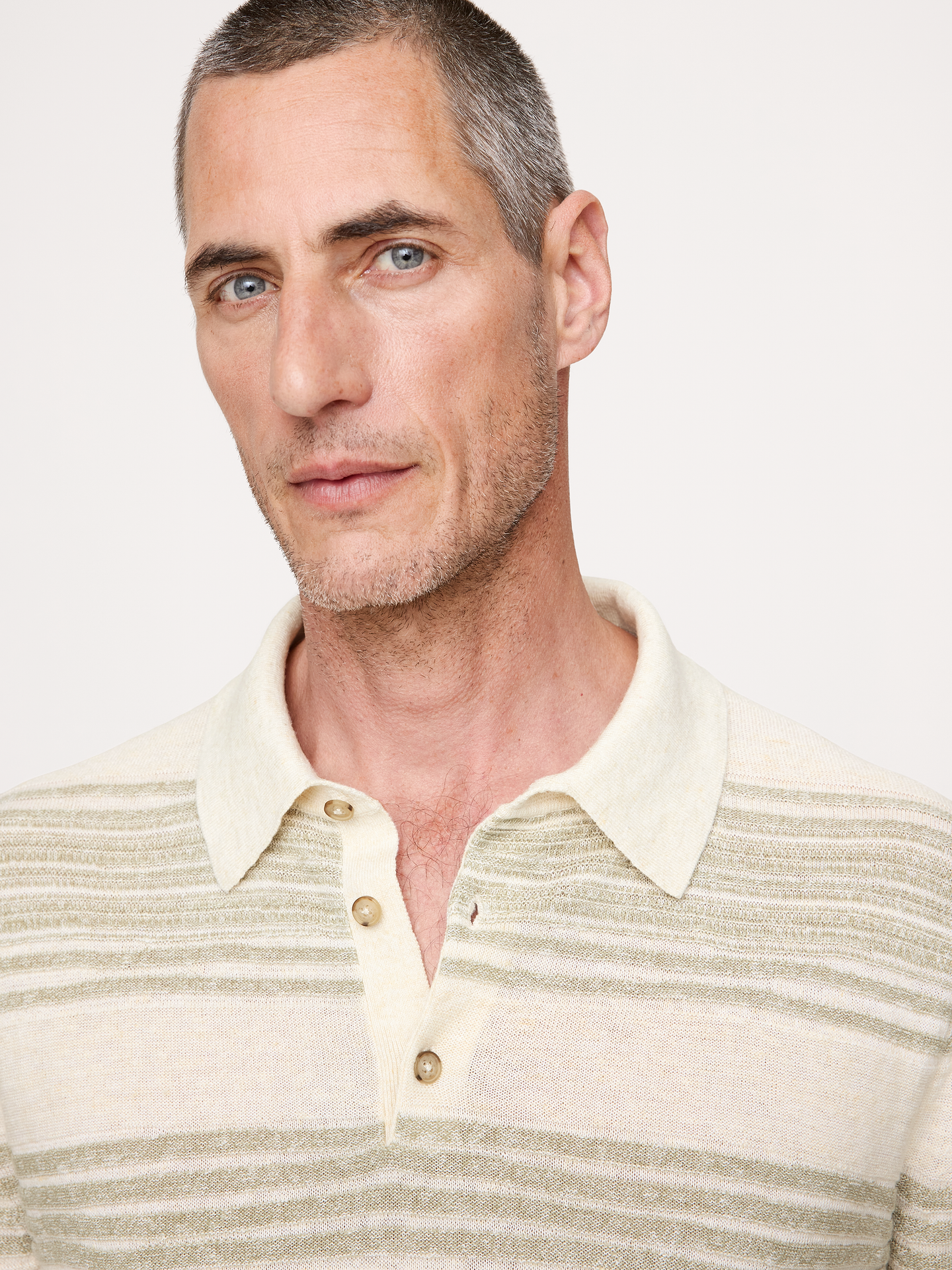 Image number 3 showing, Stripe Cotton-Linen Sweater Polo