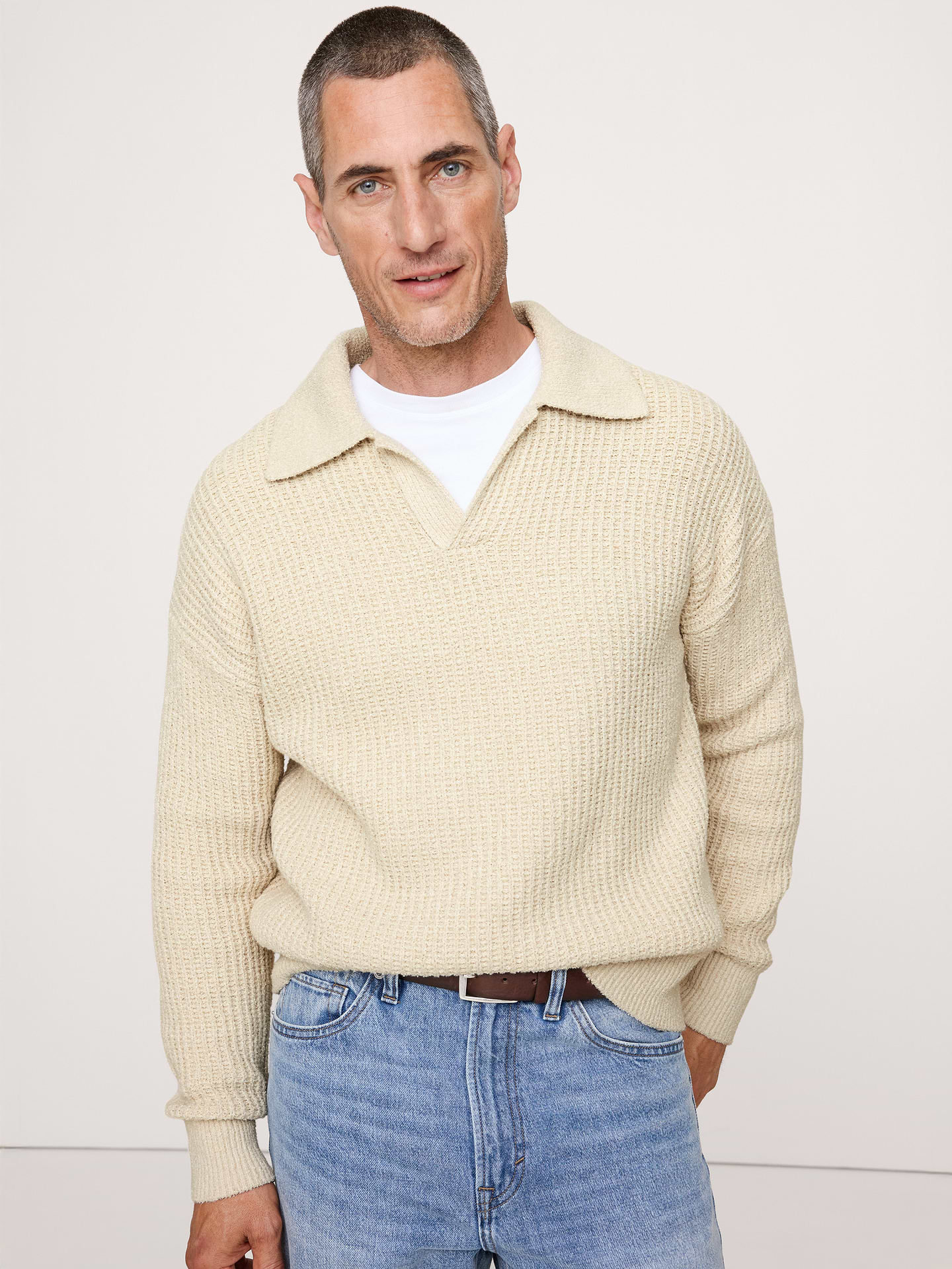 Image number 1 showing, Chunky Cotton-Blend Sweater Polo