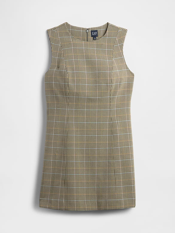 High-Neck Mini Shift Dress