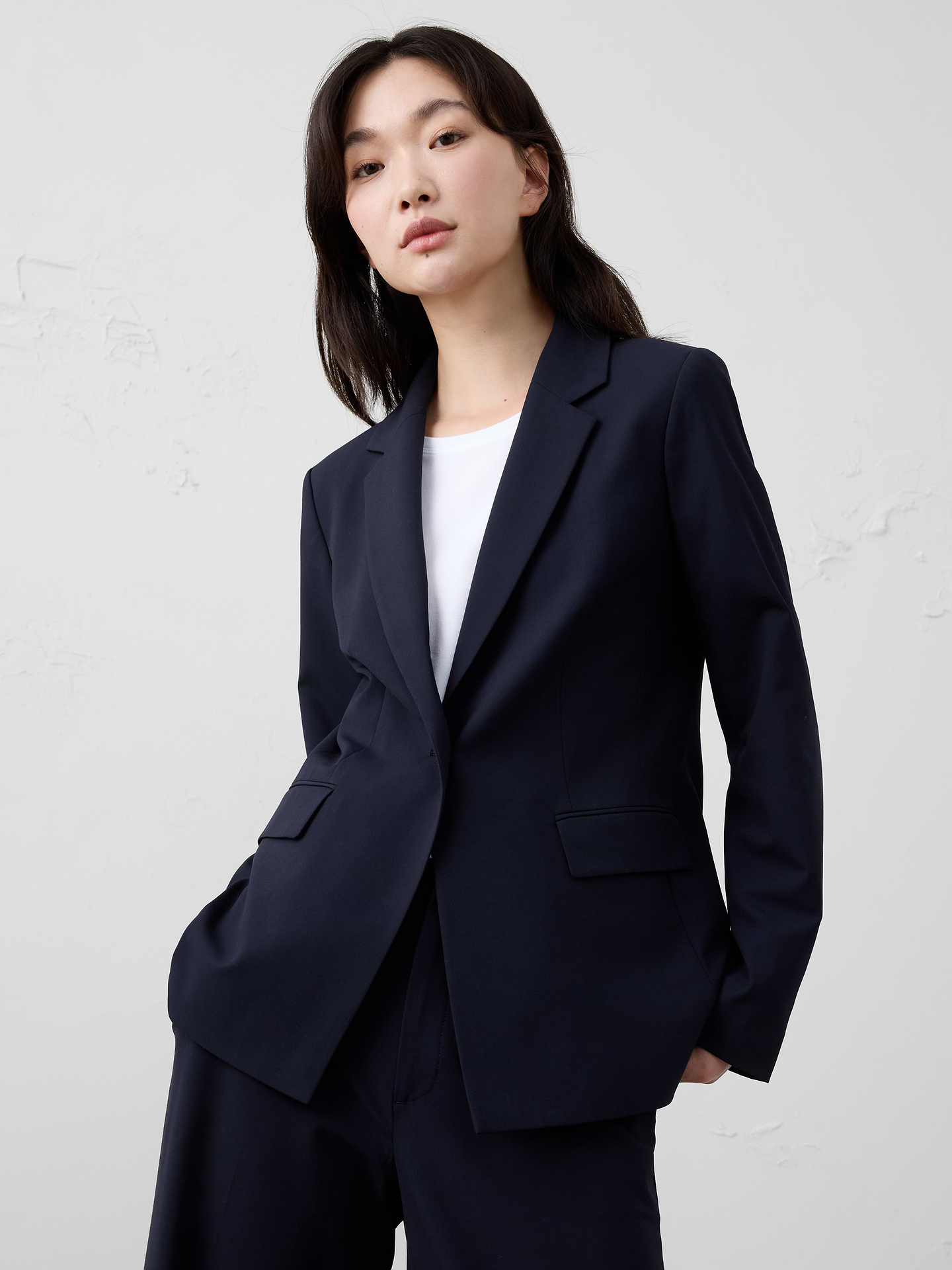 Image number 1 showing, Sculpted Stretch Long Blazer