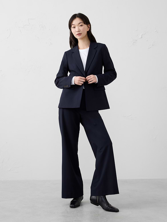 Sculpted Stretch Long Blazer