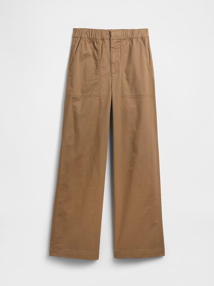 Image 7 of 8, High Rise Easy Wide-Leg Khakis
