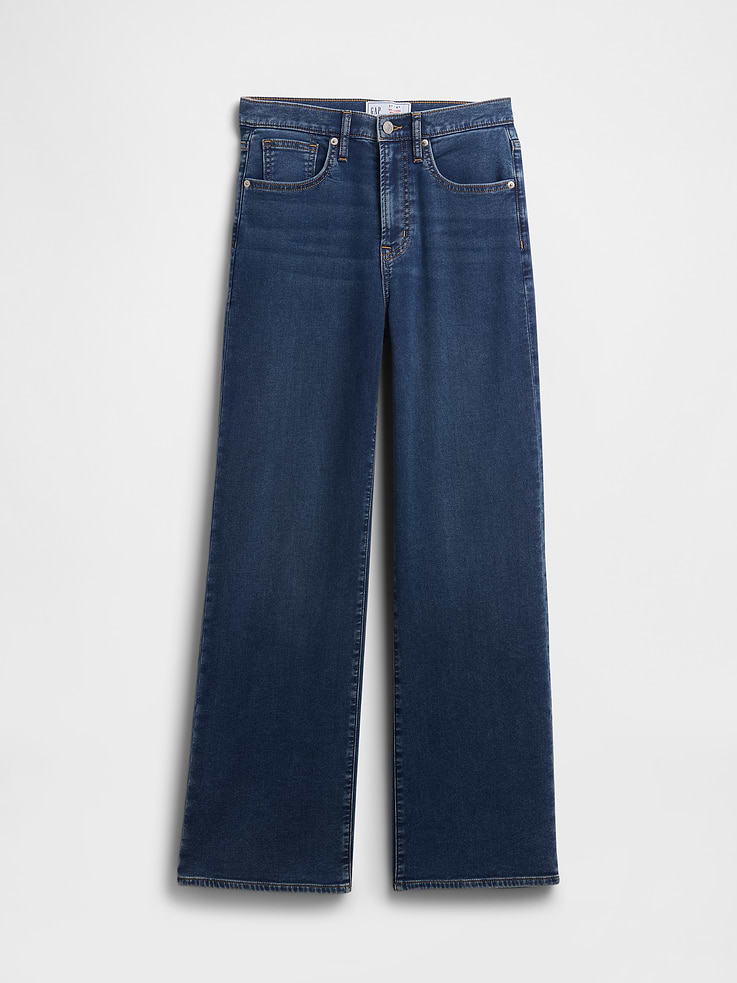 Image 7 of 7, High Rise Wide-Leg Sweatpant Jeans