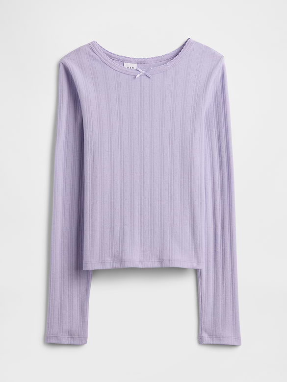 Kids Ribbed Pointelle T-Shirt