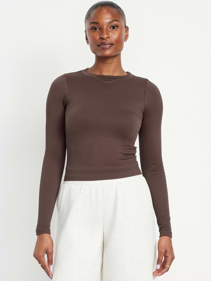 Image number 1 showing, Exhale Seamless Fitted Rib T-Shirt