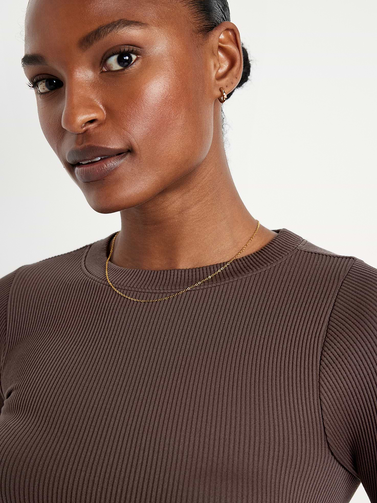 Image number 4 showing, Exhale Seamless Fitted Rib T-Shirt