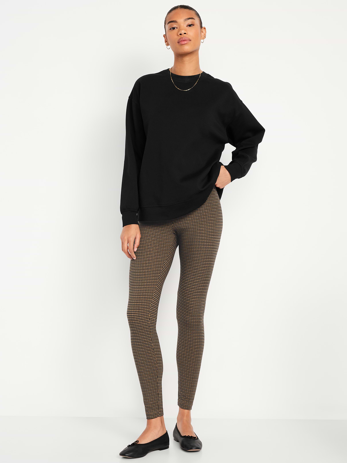 Image number 1 showing, High-Waisted Jersey Fashion Layering Leggings