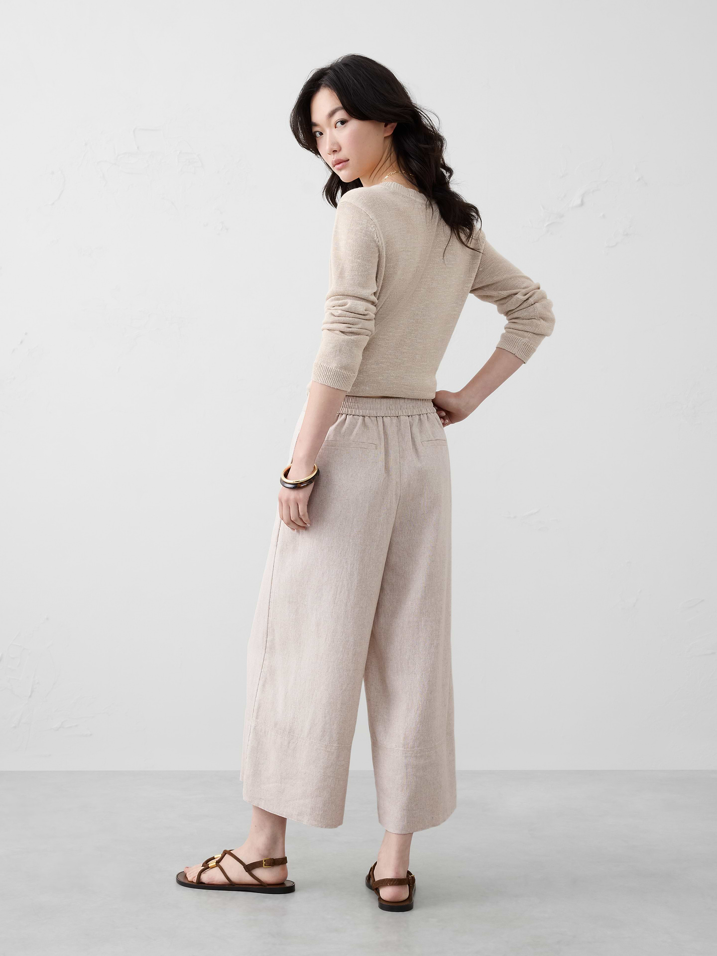 Image number 2 showing, Anyday Wide-Leg High-Rise Linen-Blend Cropped Pant