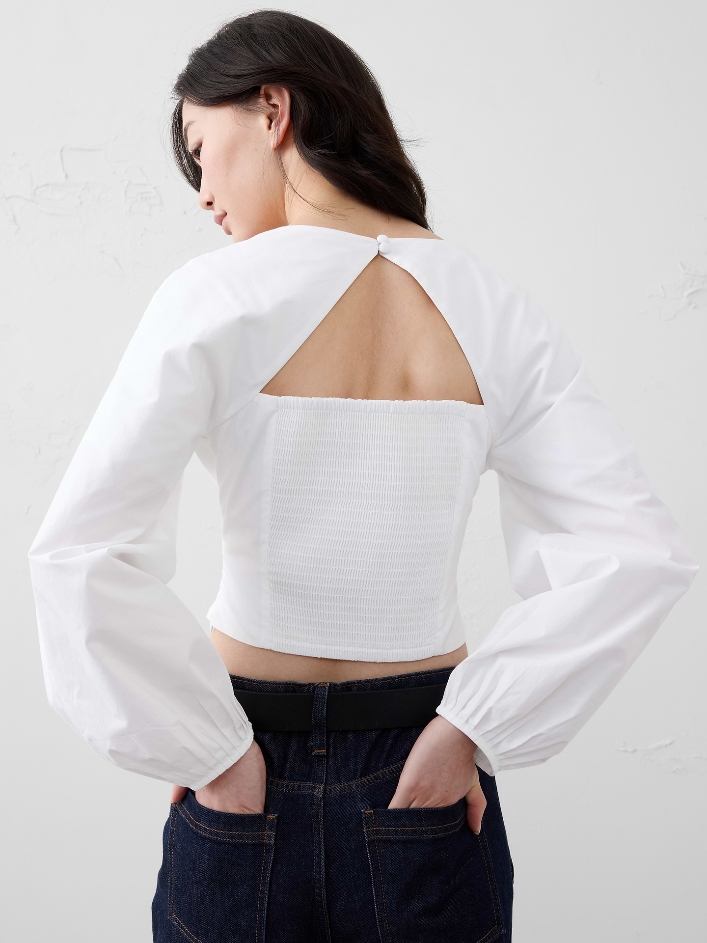Image number 2 showing, Poplin Square-Neck Top