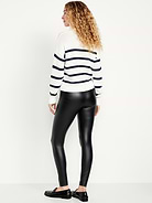 Image number 2 showing, High-Waisted Faux-Leather Fashion Ankle Leggings
