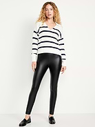 Image number 1 showing, High-Waisted Faux-Leather Fashion Ankle Leggings