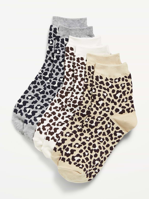 Novelty Quarter Crew Socks 3-Pack for Women