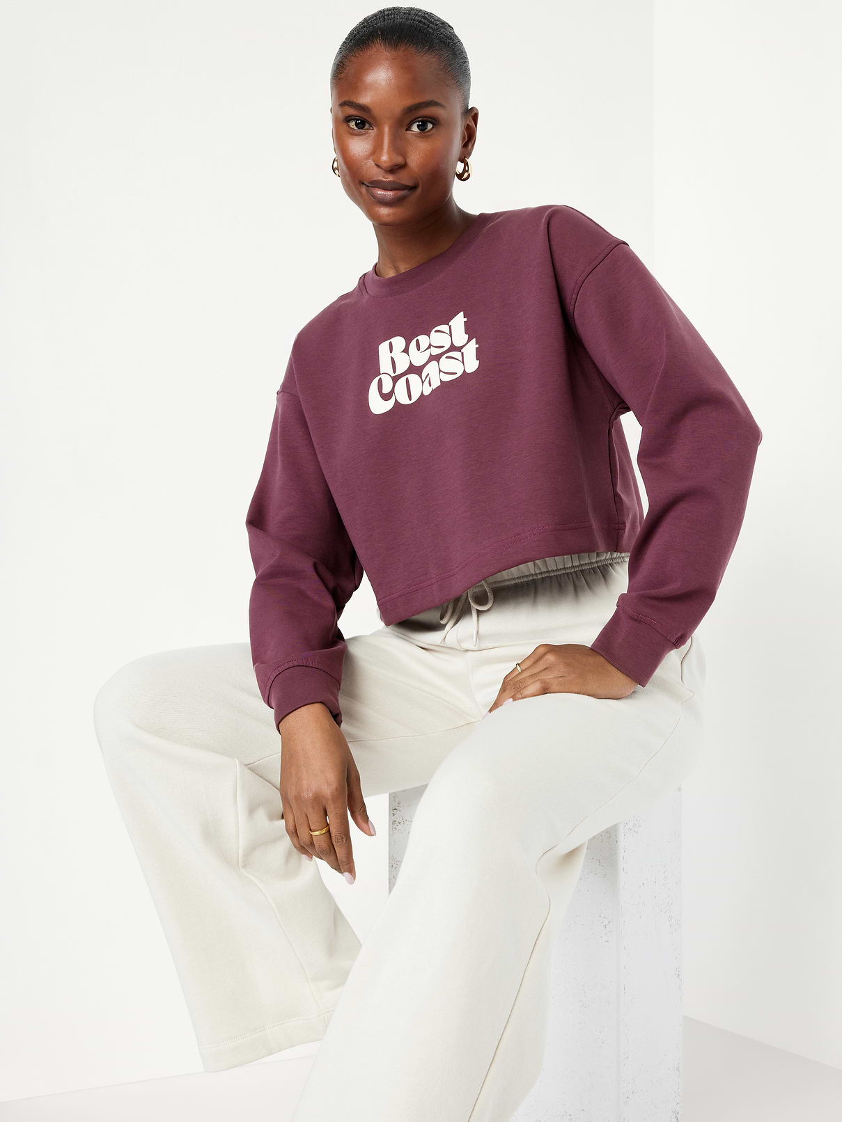 Image number 3 showing, Dynamic Fleece Oversized Crop Sweatshirt