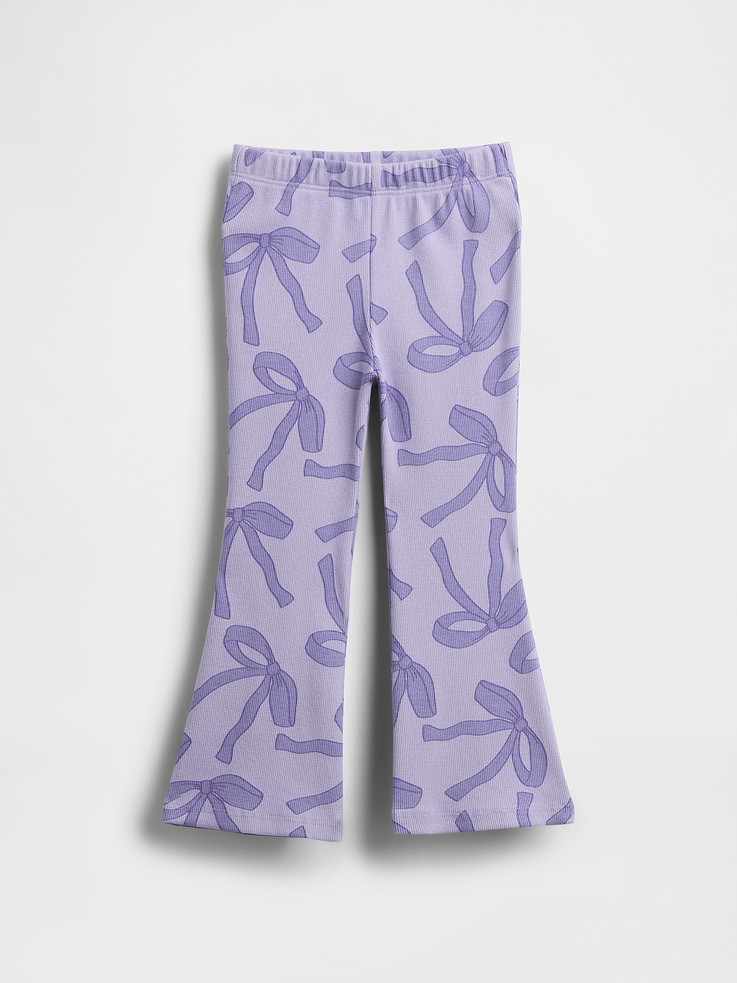 Image 1 of 2, Our favorite mix-and-match essentials go from tummy time to playtime in no time. All made with soft cotton in playful prints and bright colors., Soft, stretch jersey flare leggings., Elasticized waist., Flared leg., Allover print., Product #834951