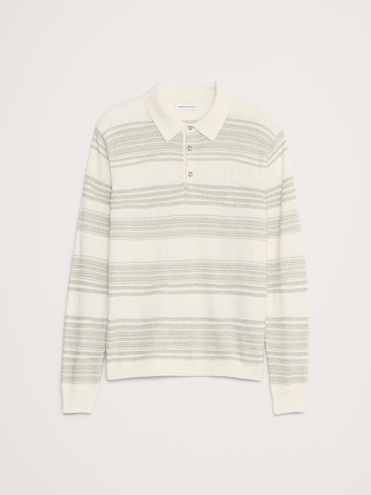 Stripe Cotton-Linen Sweater Polo | Banana Republic