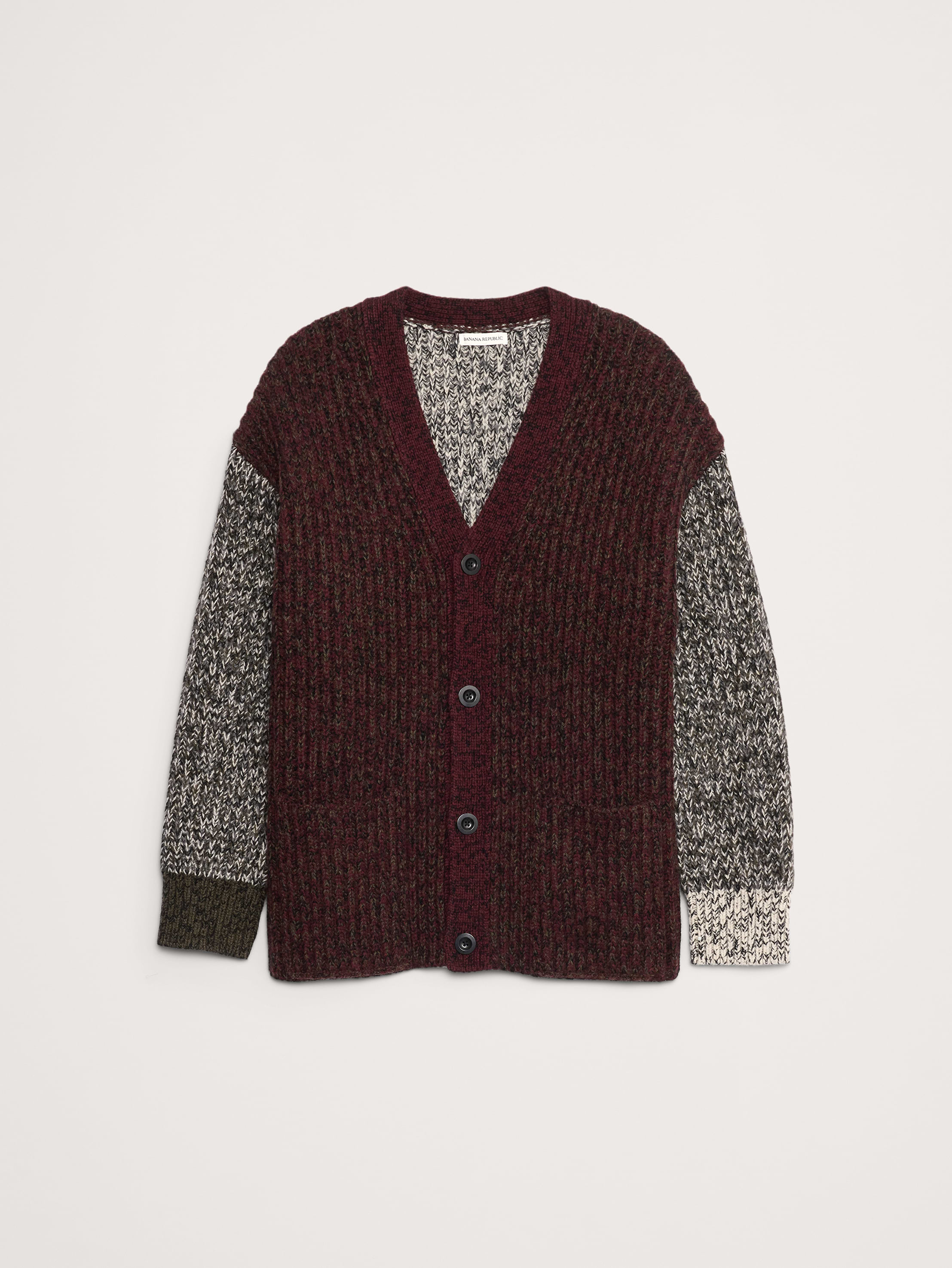 Colorblock Italian Merino-Blend Cardigan | Banana Republic