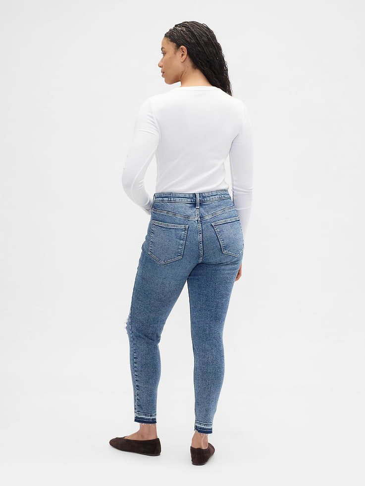 Image number 6 showing, Mid Rise Destructed Universal Skinny Jeans
