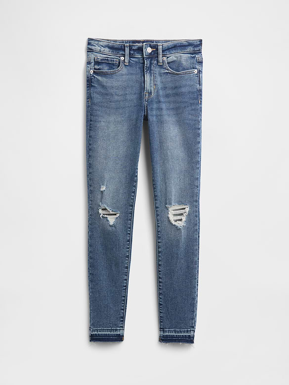Mid Rise Destructed Universal Skinny Jeans