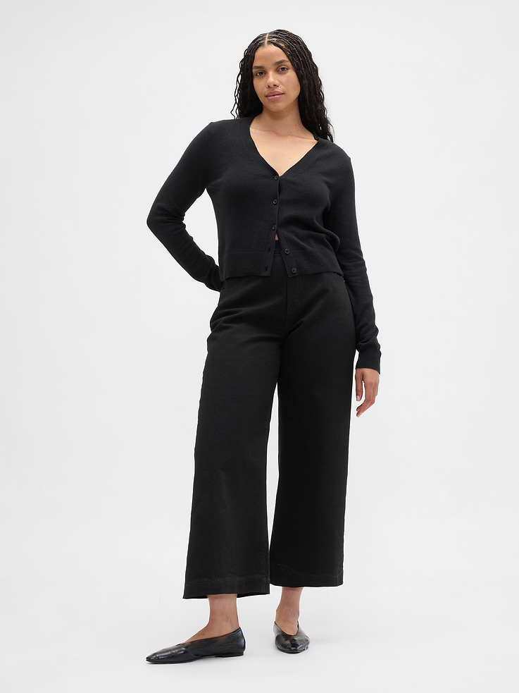 Image number 5 showing, High Rise Wide-Leg Crop Jeans