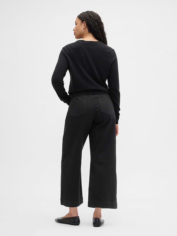 High Rise Wide-Leg Crop Jeans