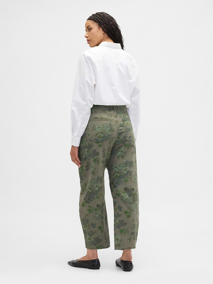 Image number 6 showing, High Rise Print Barrel Jeans