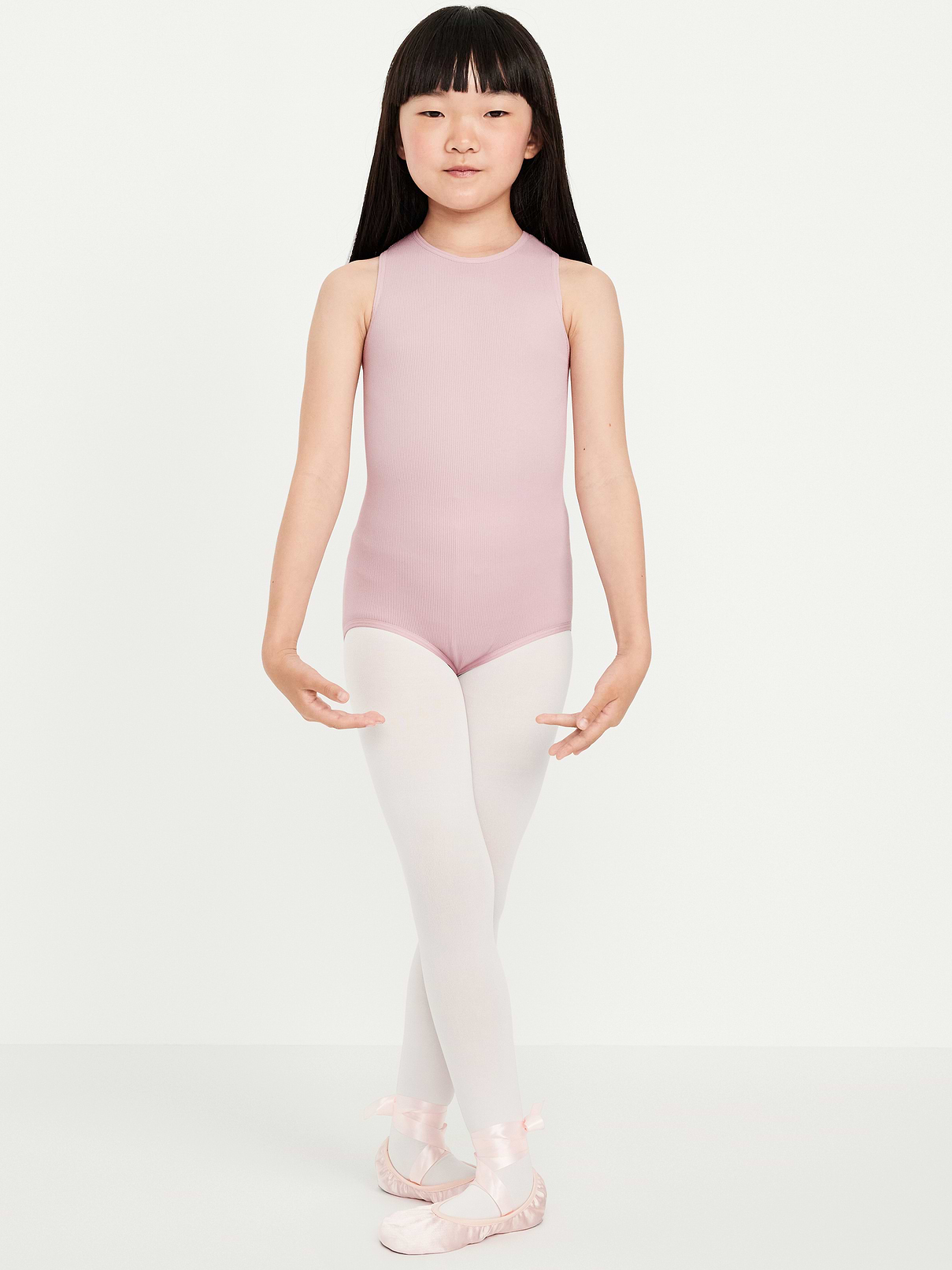 Image number 1 showing, Seamless Fitted Sleeveless Leotard for Girls