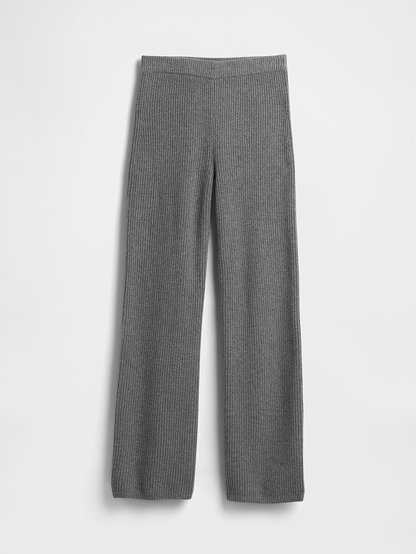 CashSoft Shaker-Stitch Sweater Pants