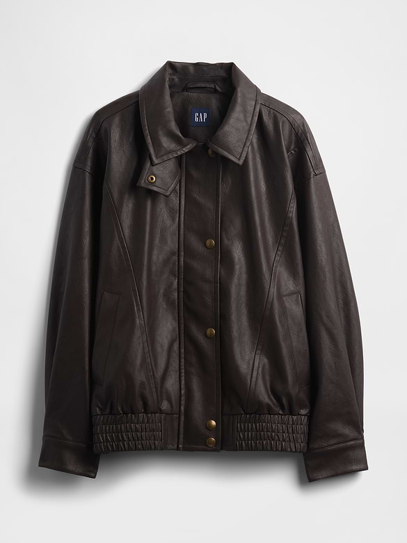 Oversized Vegan Leather Jacket