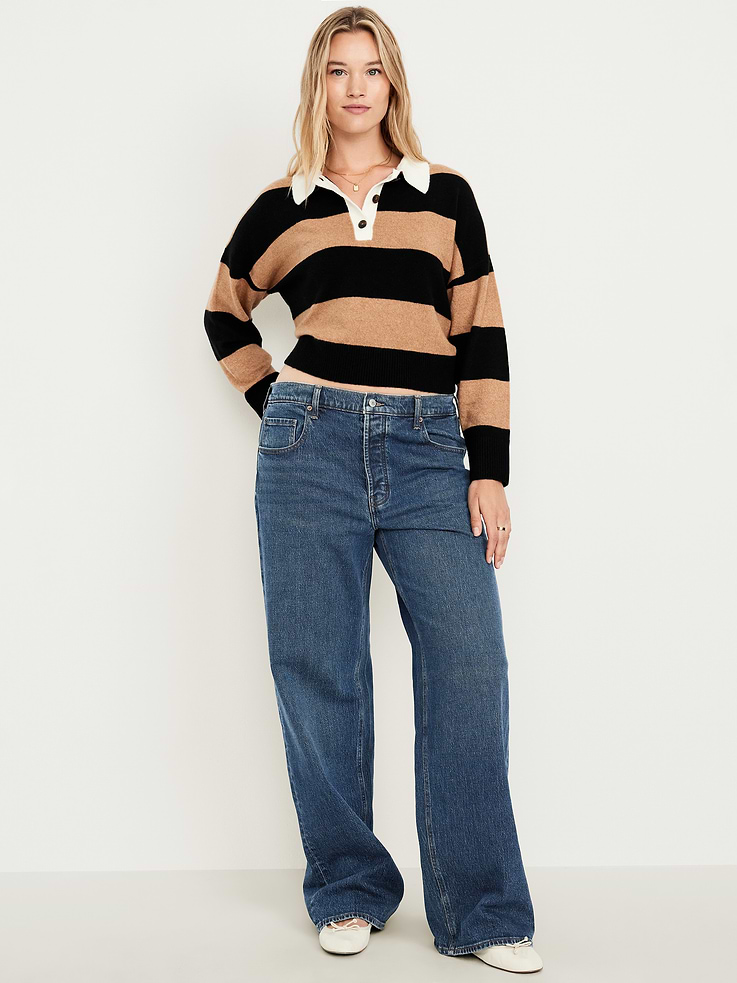 Image number 6 showing, Mid-Rise Slouchy Wide-Leg Jeans