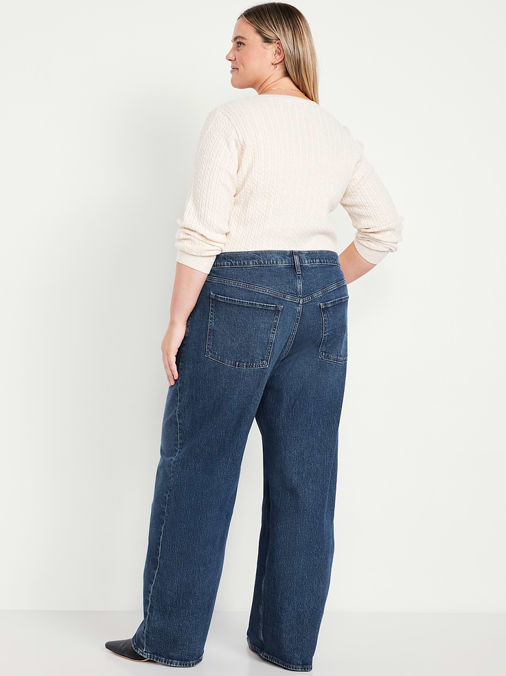 Image number 9 showing, Mid-Rise Slouchy Wide-Leg Jeans