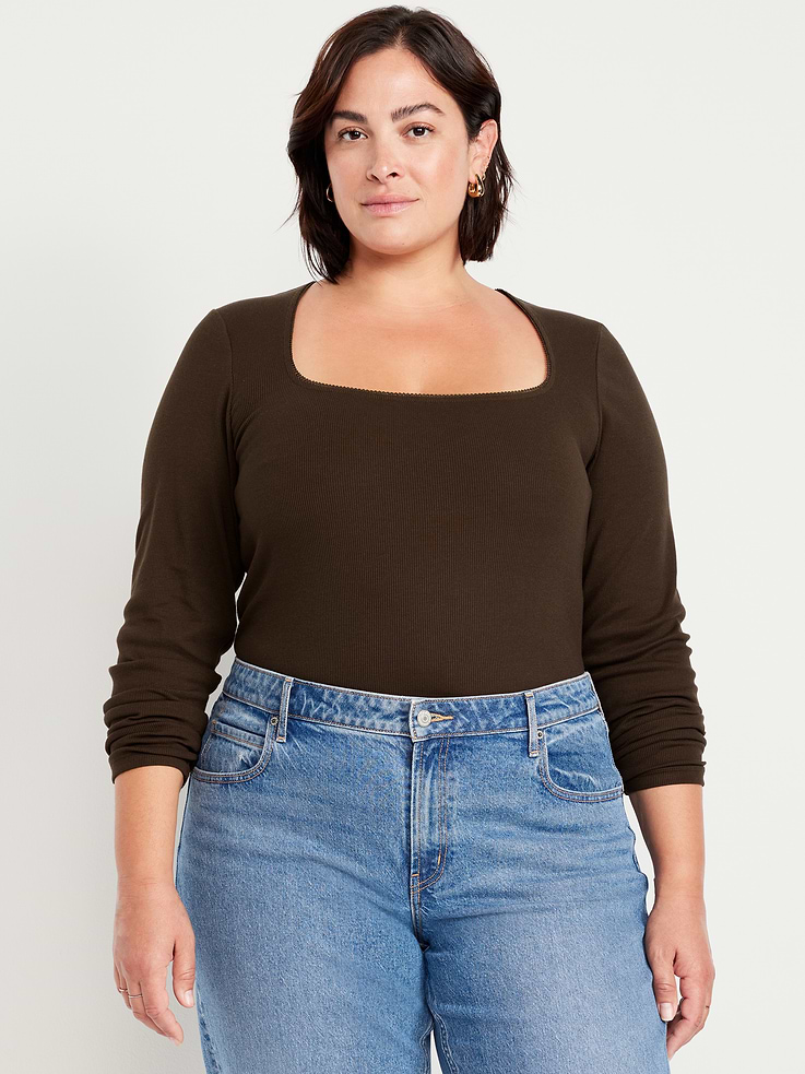 Image number 7 showing, Long-Sleeve Square-Neck Top