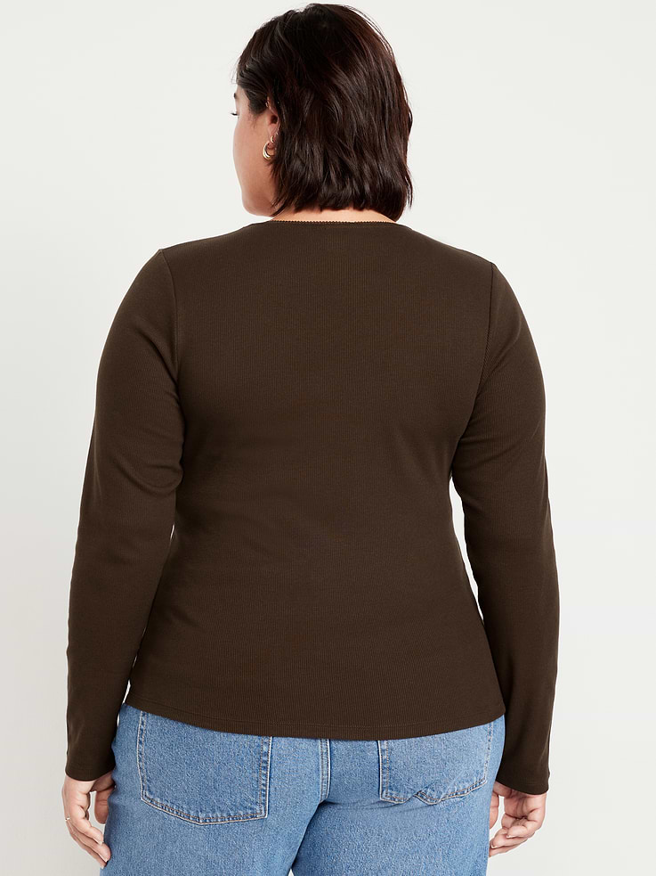 Image number 8 showing, Long-Sleeve Square-Neck Top