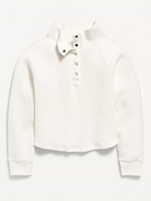 Image number 2 showing, CozePlush Waffle Knit Henley Top for Girls