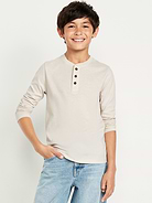 Image number 1 showing, Softest Long-Sleeve Henley T-Shirt for Boys